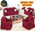 Sofa Cover 3 + 2 + 1 =6Seater Stitched Spandex Fabric (Customize Design) - sofa cover marron. 
