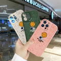 Jizetin for Samsung S21 FE 5G Back Cover Lovely Astronaut Lambskin Texture PU Leather Back For Girls Boys Soft Phone Case.
