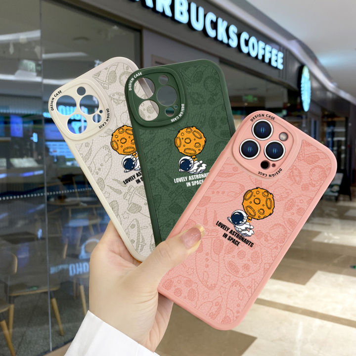 Jizetin%20for%20Samsung%20S21%20FE%205G%20Back%20Cover%20Lovely%20Astronaut%20Lambskin%20Texture%20PU%20Leather%20Back%20For%20Girls%20Boys%20Soft%20Phone%20Case%20-%20Image%203