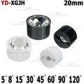 LED Lens 5 8 15 25 30 45 60 90 120 Degrees 20mm PMMA Lens + Bracket For DIY 1W 3W 5W High wer LED COB.