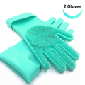 2 pcs High Quality Silicone Dish Washing Kitchen Hand Gloves (Multicolor) - Hand Gloves.