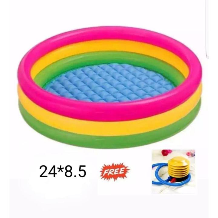 Baby Bath Tub, Baby Swimming Pool with Pumper (24 X8.5inch) - Multicolor