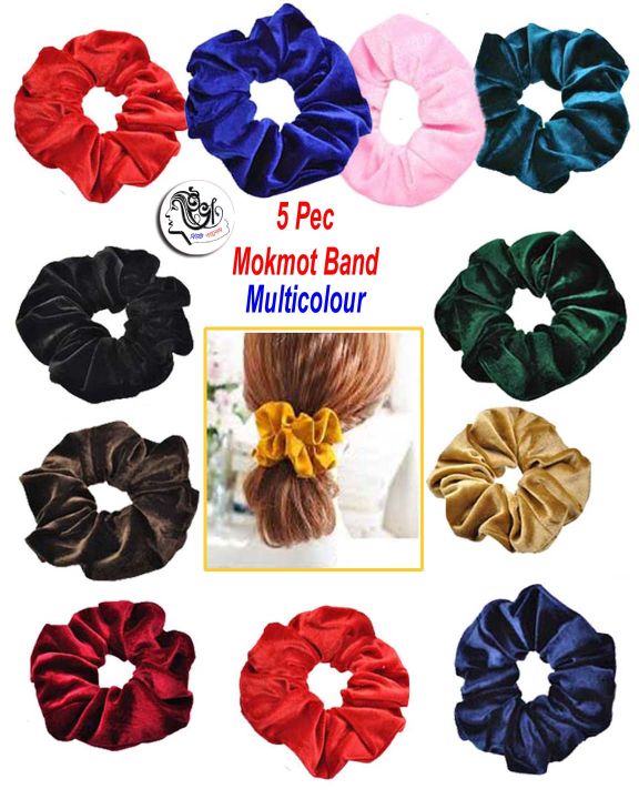 5%20pcs%20Velvet%20Scrunchies%20Women%20Elastic%20Rubber%20Band%20Hair%20Rope%20Ponytail%20Holder%20-%20Image%202