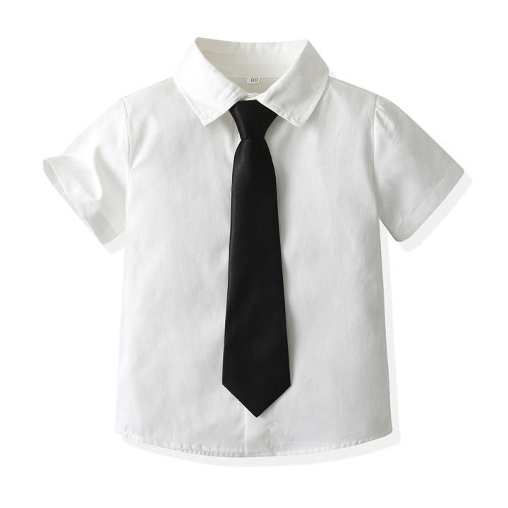 Boy's%20shirt%20thin%20cotton%20children's%20Korean%20version%20of%20the%20new%20spring%20and%20summer%20trendy%20with%20tie%20baby%20white%20foreign%20style%20college%20style%20boys'%20lining%20-%20Image%207