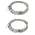 2X 5mm Dia Steel PVC Coated, Flexible Wire Rope Cable 10 Meters Transparent +.