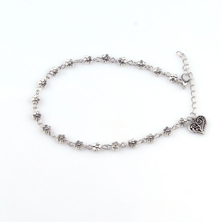 Fashion%20Tibetan%20Silver%20Bead%20Hollow%20Plum%20Daisy%20Flowers%20Heart-Shaped%20Anklet%20For%20Women%20Foot%20Chain%20Barefoot%20Sandals%20Beach%20Jewelry%20-%20Image%209