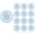 Welcome Baby Boy Stickers Labels Cute Little One Elephant Decor Stickers Welcome New Born Gender Reveal Baby Shower Decor. 
