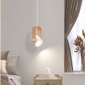 Bedside Chandelier Nordic Cream Style Simple Atmosphere Design Sense Bedroom Hanging Line Lamp Log Style Creative Personality Small Hanging. 