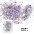 4g Sparkly Dot Laser Nail Art Glitter Bright Holographic Sequins Mirror Chunky Flakes 3D Mixed Paillette Manicure DIY Supplies. 