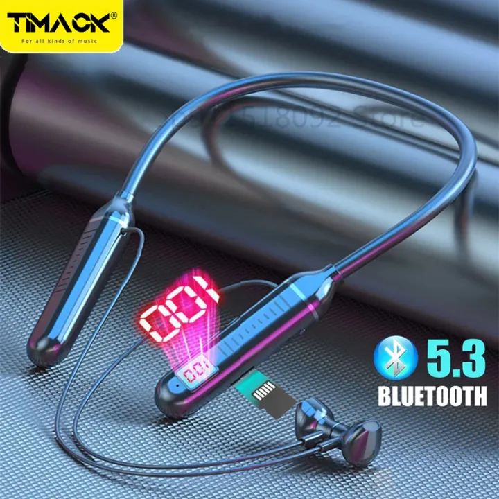 Timack%C2%AE%20Bluetooth%20Earphones%20Hanging%20Neck%20In-ear%20Bluetooth%20Headset%205.2%20TWS%20Wireless%20Earbuds%20HiFi%20Stereo%20Super%20Bass%20Sports%20Waterproof%20Neckband%20Magnetic%2012Hrs%20Playtime,%20Noise%20Reduction%20Headphones%20With%20Microphone%20-%20Image%202