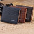 Men's Wallet Short Shape PU Leather Fashion Bank Card Holder Nordic Style Travel Commerce Gathering Young Trend.
