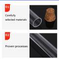 15X100mm 15X100mm test tube Airtight 20ml Transparent Transparent plastic test tube Plastic Round bottom test tube for.