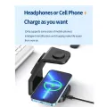 3 In 1 Wireless Charging Station Multiple Devices Wireless Charger Dock With Type C Cable Compatible For IPhone 15 14 13 12 Pro Max Watch 8 7 6 Earphones. 
