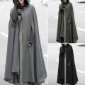 ZANZEA Cosplay Novel Shawl Women Hooded Cloak Button Pluvial Cocktail Long Coat. 
