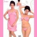 Night Dress For Women 2 Part SHORT Two Part Satin Solid Women Nighty Set 3 Piece Women Fashionable Nightwear - Night Dress For Women - Night Dress For Women. 