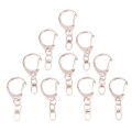 10Pcs Star Pentagram D-shaped Hollow Key Chain Rings Keychain DIY Accessories Lobster Clasp Keyring Jewelry Making Findings.