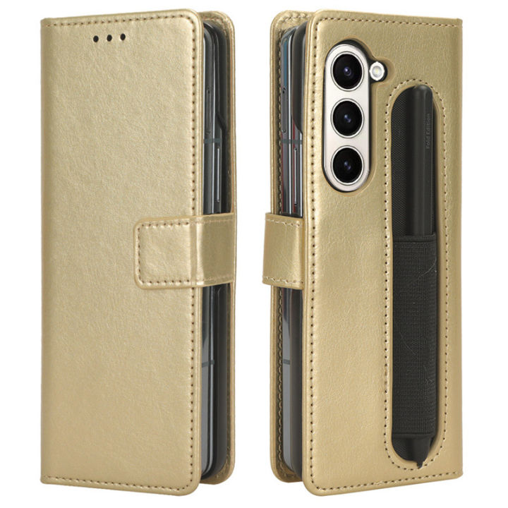 Applicable%20to%20Samsung%20Galaxy%20Z%20fold5%20Mobile%20Phone%20Protective%20Case%20with%20Pen%20Sleeve%20Zfold4%20Crazy%20Horse%20Pattern%20with%20Flip%20Leather%20Case%20-%20Image%206