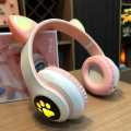 Cat Ear Wireless Bluetooth Headphones STN-28 - RGB LED - Foldable Gaming Headset with Mic & TF Card Support for PC, Laptop, Computer &Mobile Phone.