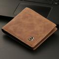 New Fashion Retro Men PU Leather Wallets Small Money Purses Design Dollar Price Top Men Thin Wallet With Coin Bag. 