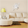【Special offer】 Creative European 3D Wall Clock Study Diy Square Combination Wall Stickers Quartz Living Room Decoration 1Set. 
