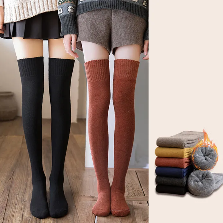 Fashion%20Thicken%20Thigh%20High%20Socks%20Women%20Solid%20Long%20Stockings%20Warm%20Wool%20High%20Knee%20Socks%20Femme%20Leg%20Boots%20-%20Image%202