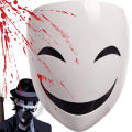 Cosplay Full Face Masks Adults Japanese Anime White Smile Mask Halloween Props Adjustable Mask Performance Facepiece Helmet.