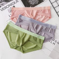 Ice Silk Seamless Mens Briefs Solid Underpants Ultra-Thin Panties Male Low Waist Soft Underwear. 