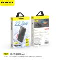 AWEI P10K 10000mAh 22.5W Fast Charging 2 USB & 1 TYPE-C Output Ports LED Digital Display Power Bank.