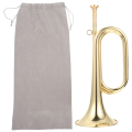 Small Trumpet Bugle Brass Golden Horn Simple Beginner Wind Instrument for School Band Child Student. 