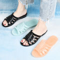 Fat Feet and Wide Feet Women's Slippers Non-Slip Crystal Sandals Women's Summer Outdoor Slippers Women's Wedge Hard Bottom Wear-Resistant. 