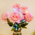 1/4Pcs 40Cm LED Simulation Luminous Rose Bouquet Light Decoration DIY Artificial Rose Flower Lamp Ornaments Light.