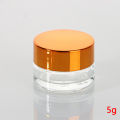 Empty Small Jars Refillable Clear Round Glass Cosmetic Trial Sample Container with Inner Liner Lotion Cream Solid Perfume Bottle.