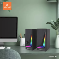 KISONLI X1 USB Wired Multimedia Speaker With Colorful RGB Lights For Laptop Desktop Gaming. 