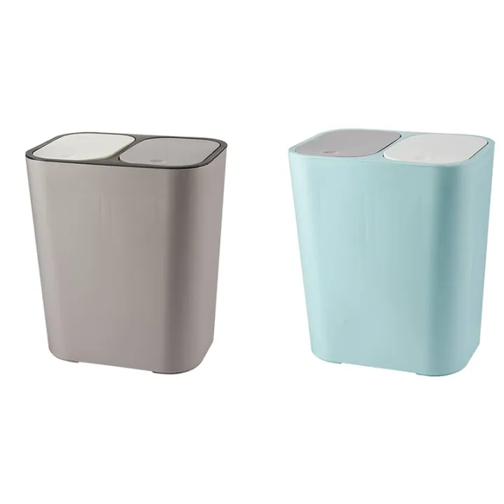 Trash%20Can%20Rectangle%20Plastic%20Push-Button%20Dual%20Compartment%2012%20Liter%20Recycling%20Waste%20Bin%20Garbage%20Can-Grey%20-%20Image%203