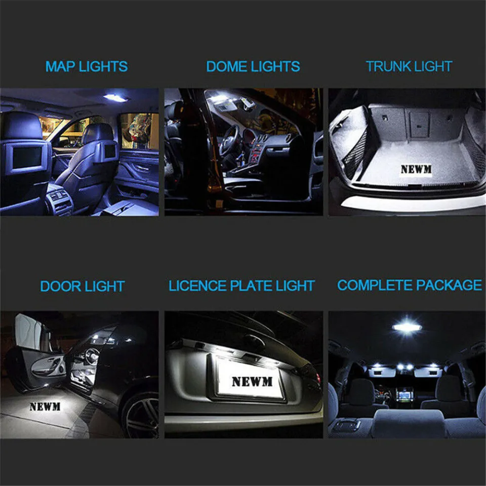 Interior Lights - 13Pcs T10 SMD LED Car Interior Light Kit Festoon Map Dome Bulb License Plate Lights Xenon White was listed for 363.00 on 11 Jul at 02:02 by szulou in China (ID:645854057