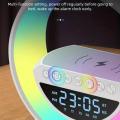 G Shape Google LED Wireless Charging RGB Bluetooth Speaker Clock and Rechargeable Table Lamp. 