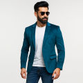 Stylish Petrol Blue Blazer for Men | Casual & Formal Slim Fit Blazer | Trendy Menâs Fashion Coat | Premium Quality Party Wear Blazer | Comfortable Lightweight Jacket for Men | Best Blazer for Office, Wedding & Events.