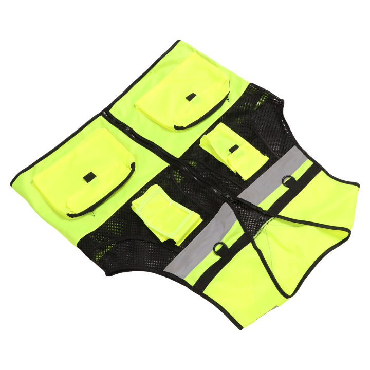 Safety Vest Waterproof Multiple Pockets Easy To Clean High Visibility Reflective Safety Vest Breathable for Construction Site