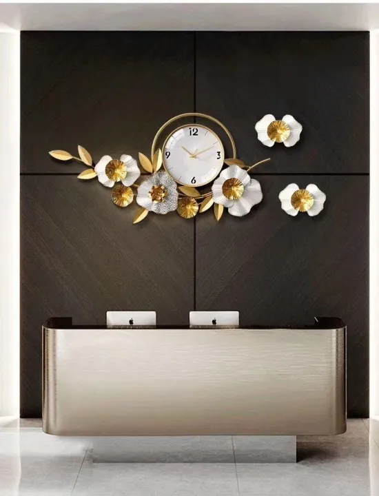 Light%20Luxury%20Wall%20Clock%20Metal%20Decorative%20Style%20Creative%20Flower%20Clock%20-%20Image%205