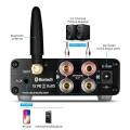 Douk Audio Mini Bluetooth 5.0 100W Power Amplifier HiFi Class D Stereo Digital Amp for Speaker Treble Bass Control - Black Tone Version. 