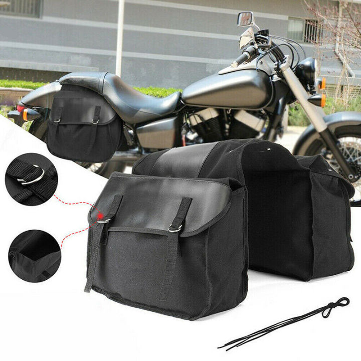 Motorcycle%20Touring%20Saddle%20Bag%20Black%20Canvas%20Waterproof%20Panniers%20Motorbike%20Luggage%20-%20Image%208
