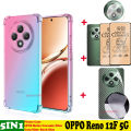 BLKNAIM 5-in-1 NEW For OPPO Reno 12F case Anti-fall Color phone case +2PCS Matte Ceramic Film +Carbon Fiber Back Film +Lens Film.