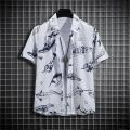 【14 colors】Men's Tropical Short Sleeve Printed Shirt Unisex Casual Tops.