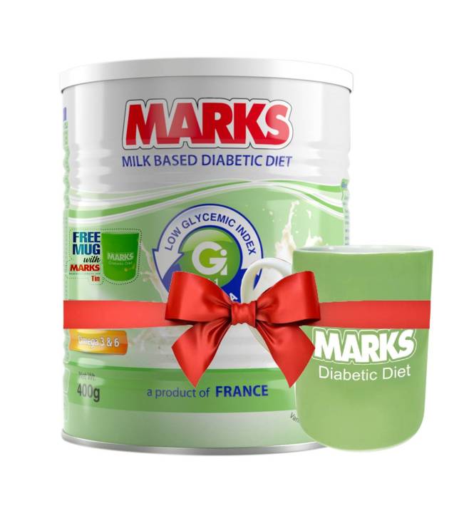 MARKS Milk Based Diabetic Diet Tin 400gm with Mug Free