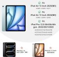 Compatible for iPad Air 13 Inch Case (M3/M2) 2025/2024 with Pencil Holder, for iPad Pro 12.9 Case 6th/5th/4th Generation 2022/2021/2020, Slim Trifold Stand Protective Cover/Soft TPU Back , Black - Navy Blue.
