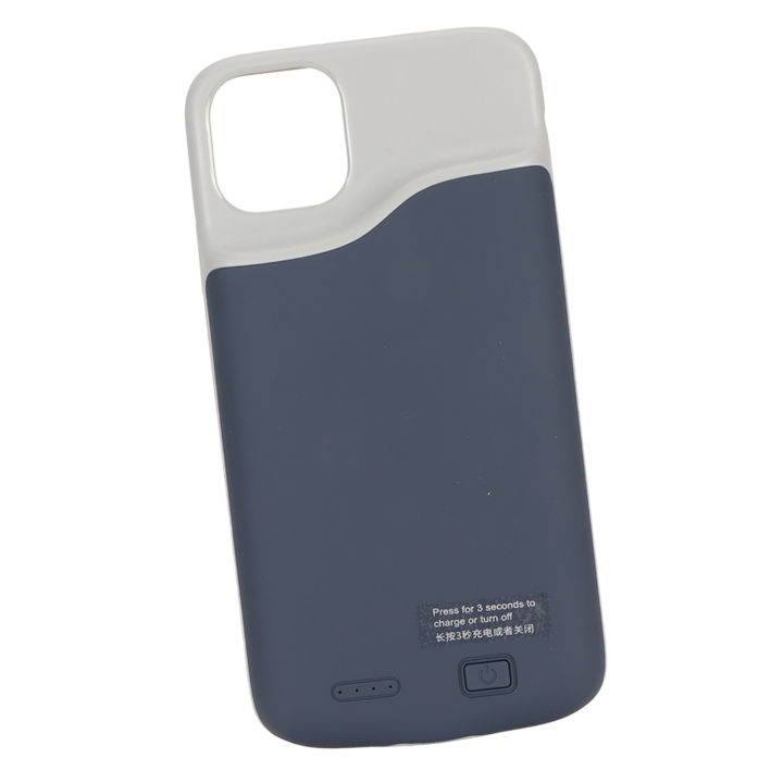 Phone Battery Case for IOS 11 Pro Max 6.5in Extended Charging Protective Cover 6000mAh Rechargeable Indicator Slim Case Blue