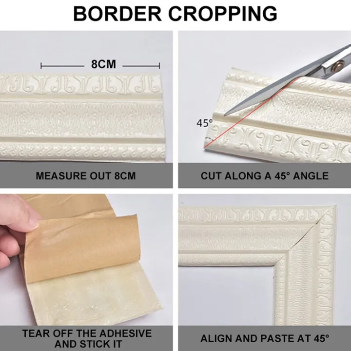 2023NWE%203d%20Waterproof%20Wallpaper%20Border%20Peel%20And%20Stick%20Wall%20Border%20Foam%20M0lding%20Trim%20Wall%20Lines%20Adhesive%20Stickers%20Decoration%20-%20Image%204