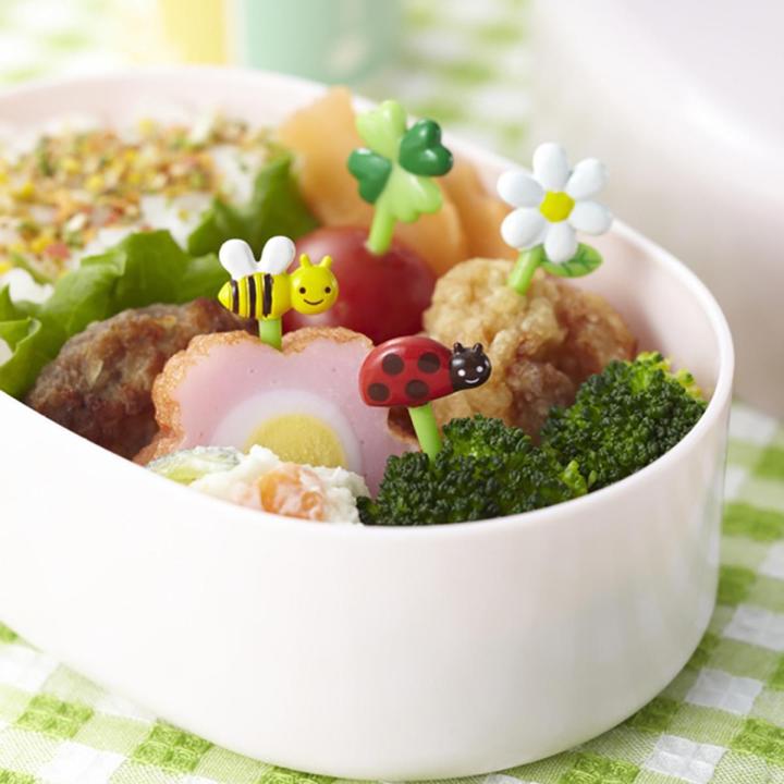 8Pcs Cute Cartoon Bees Fruit Forks Child Plastic Household Dessert Cake Forks