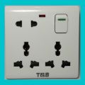 Electric 8 pin wall multi socket with Indicator 3 pin Double & 2 Pin With Switch 12 Psc..