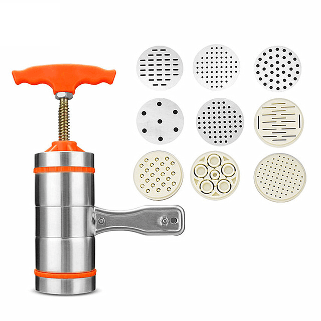 Stainless Steel Noodle Maker Manual Pasta Machine With 7 Press Molds For Ravioli Spaghetti Lasagna